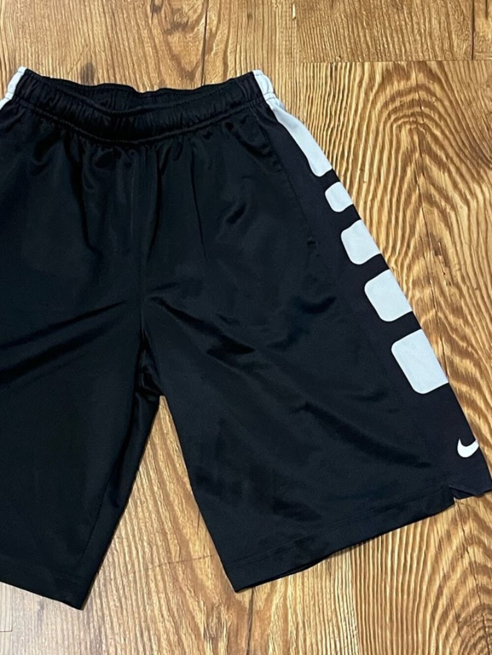 Nike Elite Boy's Athletic Shorts, Black with White, Medium